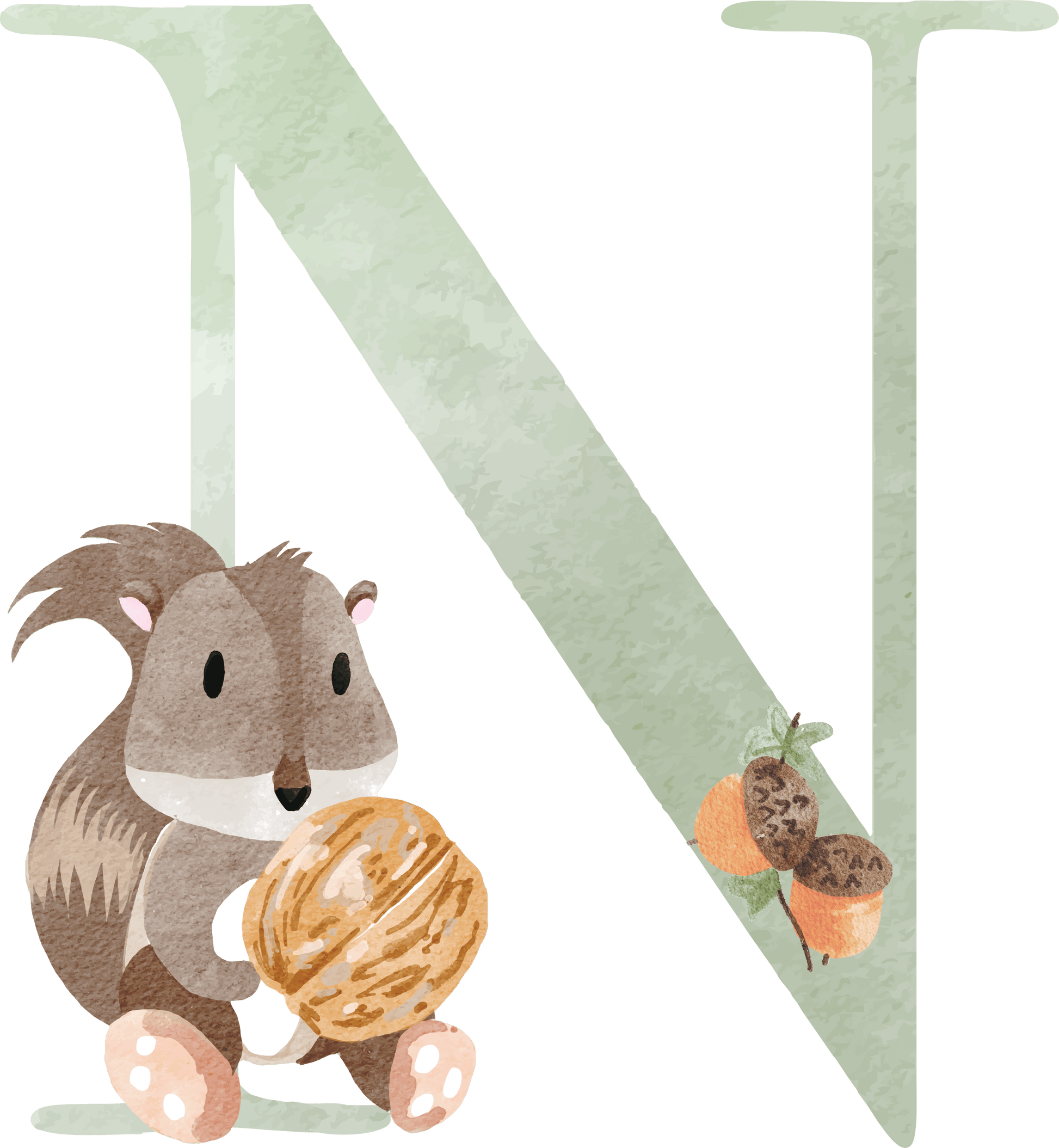 Letter N - Woodland - Nursery Stickers