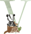 Letter V - Woodland