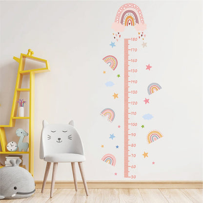 Height Chart Wall Sticker - Rainbow & Clouds - Nursery Stickers