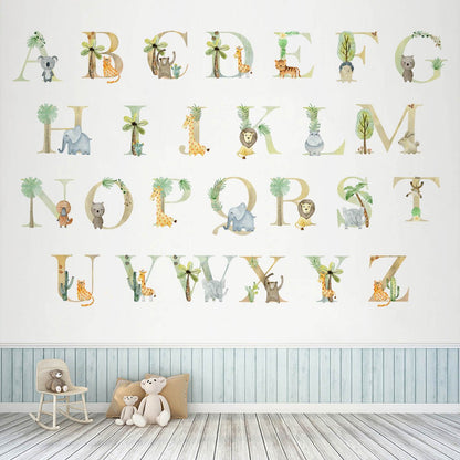 Safari Alphabet Personalised Names Nursery Wall Stickers - Nursery Stickers