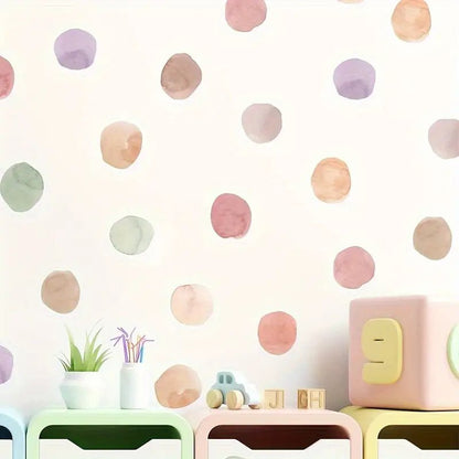 Watercolour Polka Dots Nursery Wall Stickers - Nursery Stickers