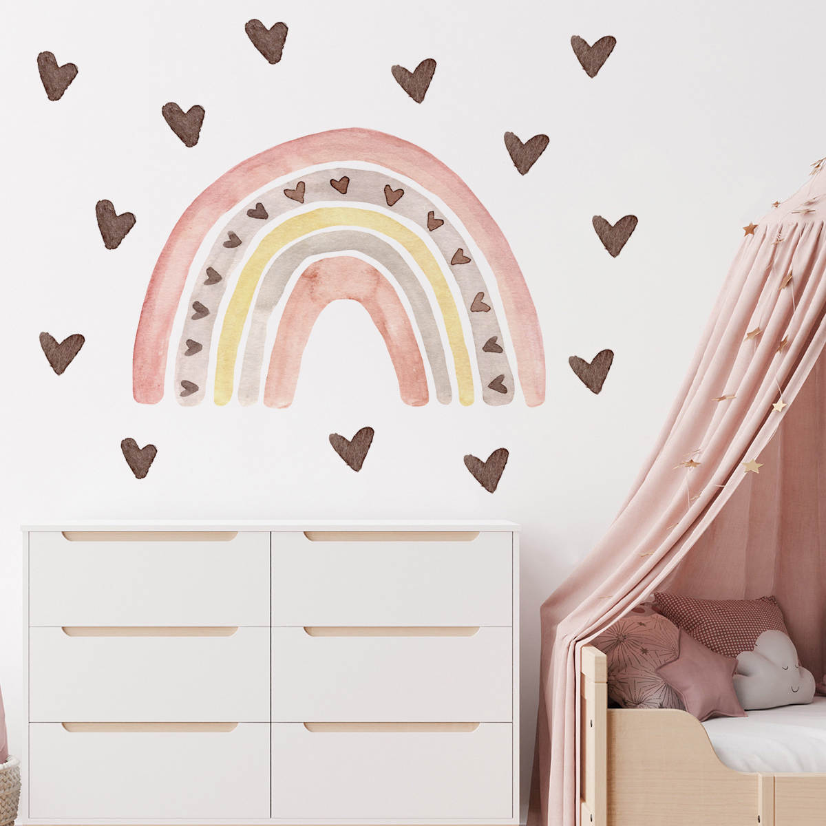 Heart Rainbow Nursery Wall Sticker