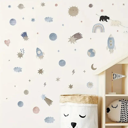 Mini Space Nursery Wall Stickers - Nursery Stickers