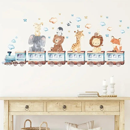 Animal Train Nursery Wall Sticker - Nursery Stickers