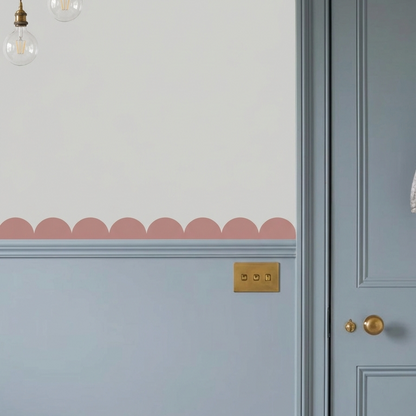 Block Coloured Scalloped Border Decal Wall Sticker