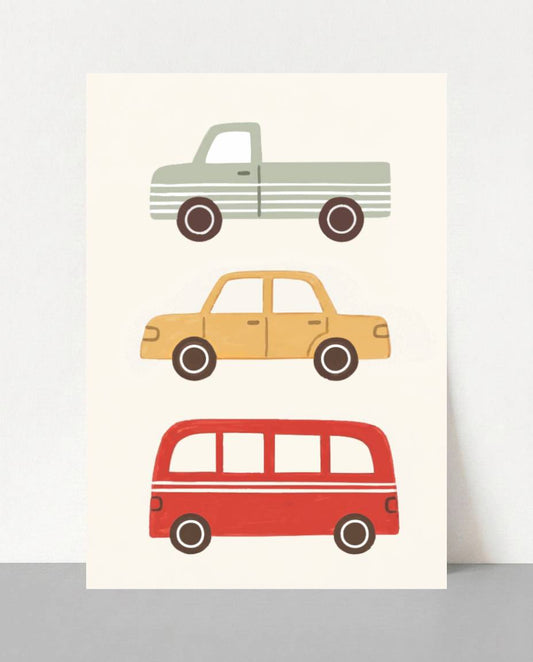 Vintage Vehicles Nursery Print