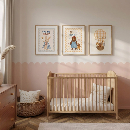 Block Coloured Scalloped Panel Wall Sticker