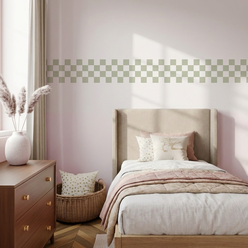 Checkerboard Border Wall Stickers