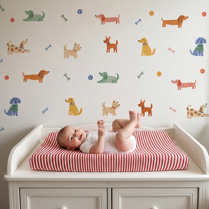 Playful Pups Dog Nursery Wall Stickers