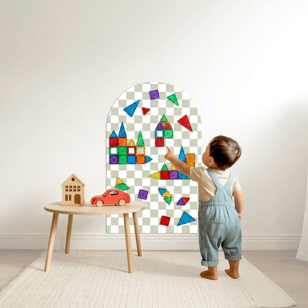 Removable Check Magnetic Arch Chalk Board Wall Sticker