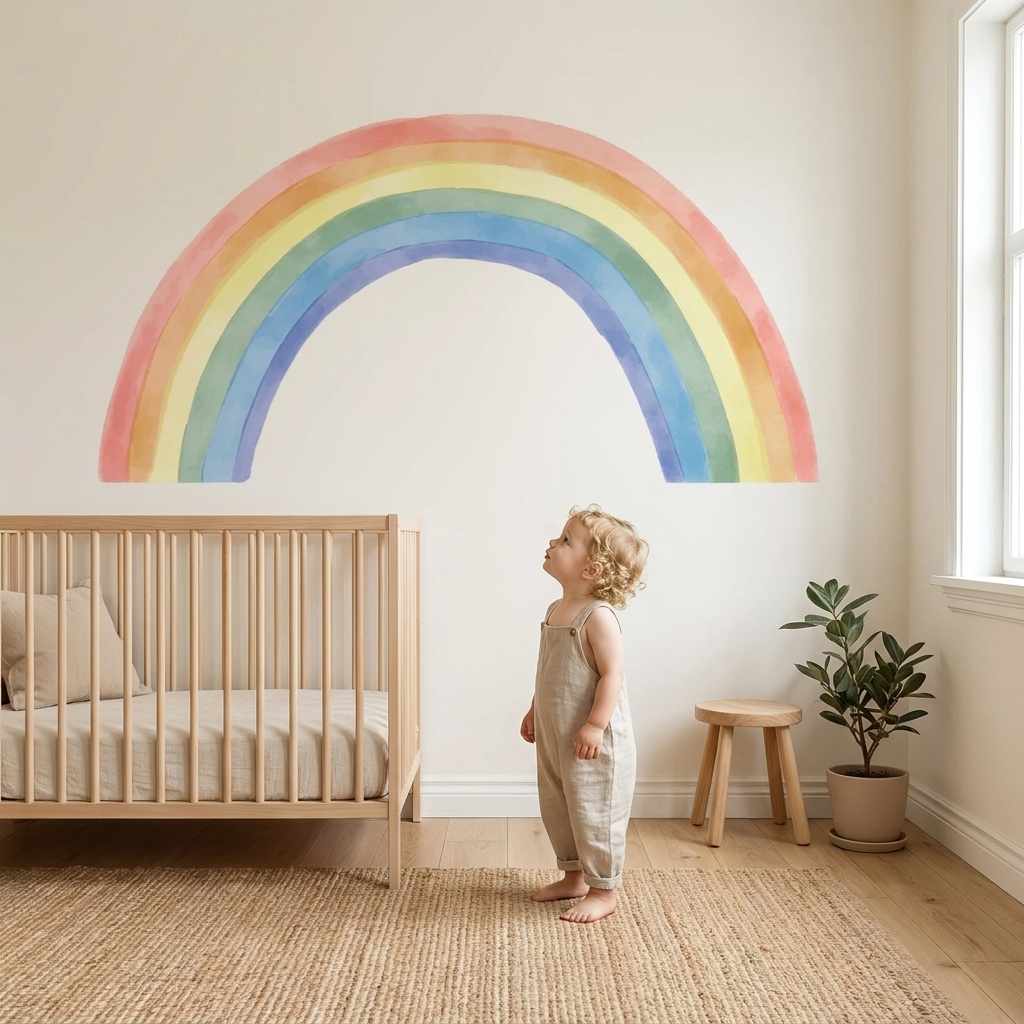 Large Rainbow Nursery Wall Sticker Decal