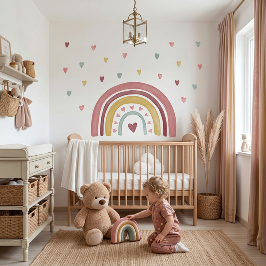 Loving Heart Rainbow Nursery Wall Sticker