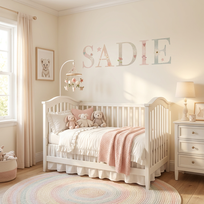 Rainbow Garden Personalised Names Nursery Wall Stickers