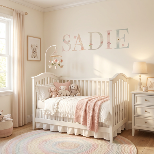 Rainbow Garden Personalised Names Nursery Wall Stickers