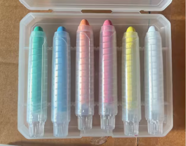 Set of colorful Twist Up Mess Free Chalks arranged playfully, ideal for safe and joyful kids’ art activities