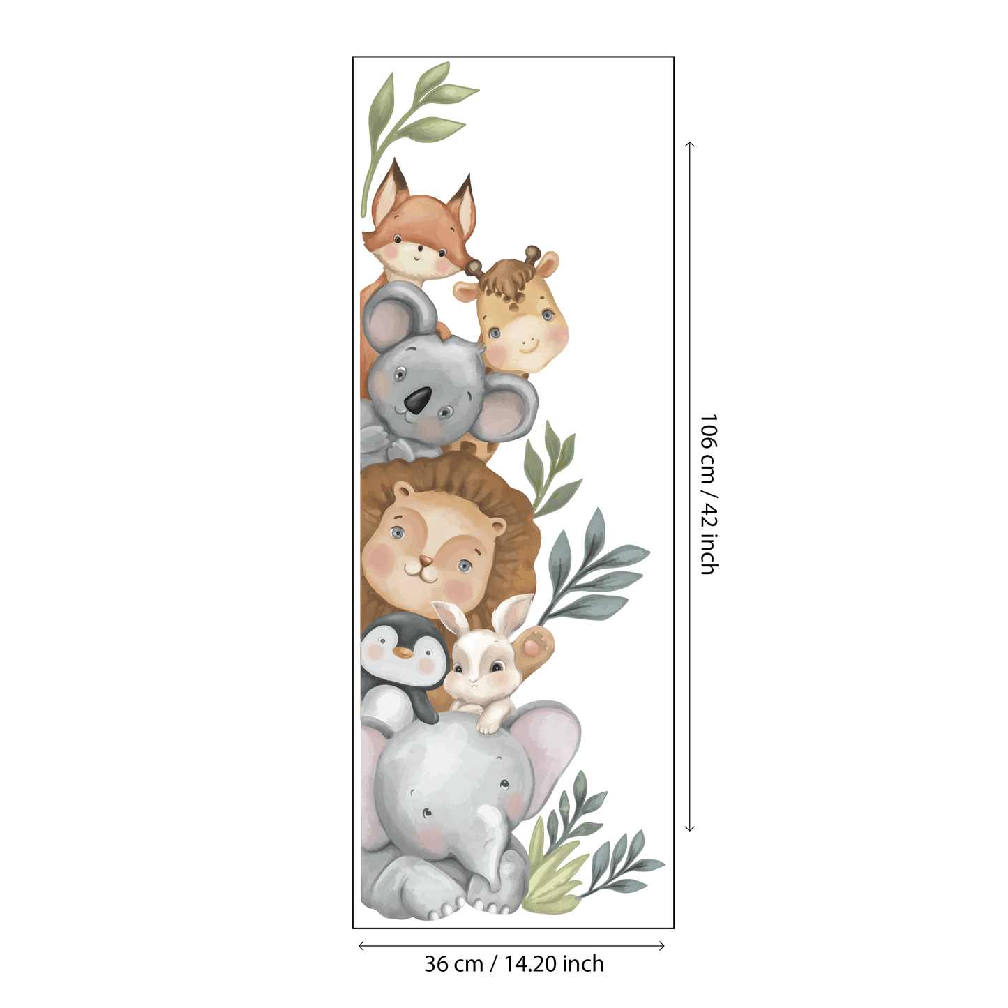 Peeking Animal Jungle Nursery Wall Stickers - Nursery Stickers