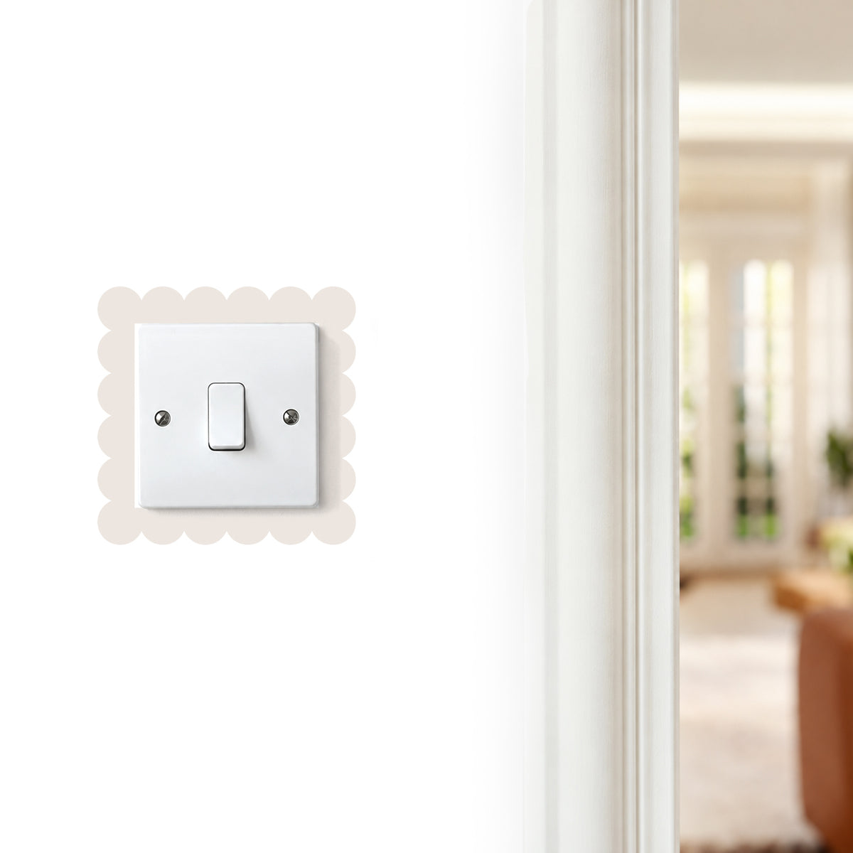 Scalloped Light Switch Border Decal Wall Sticker