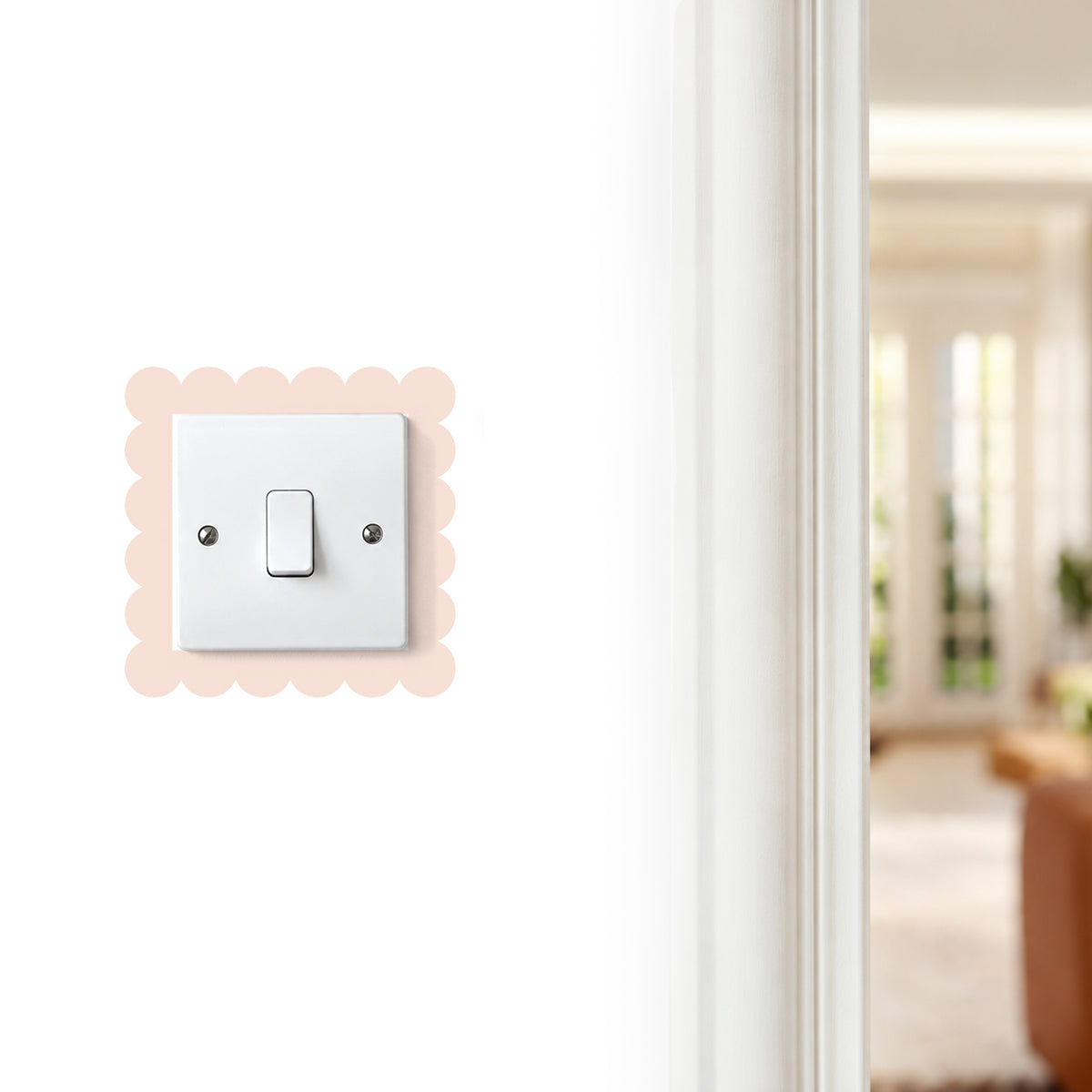 Scalloped Light Switch Border Decal Wall Sticker