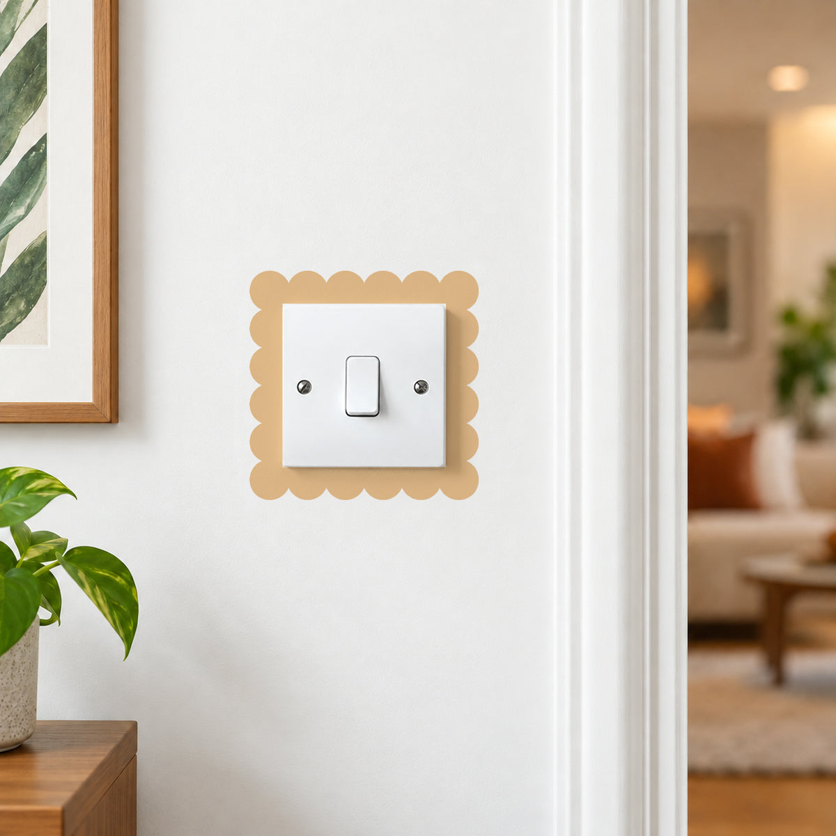 Scalloped Light Switch Border Decal Wall Sticker