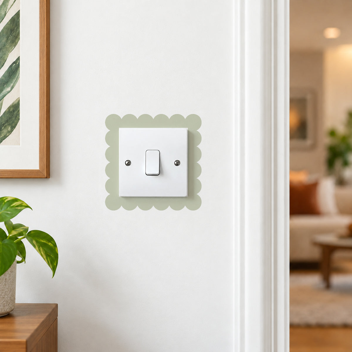 Scalloped Light Switch Border Decal Wall Sticker