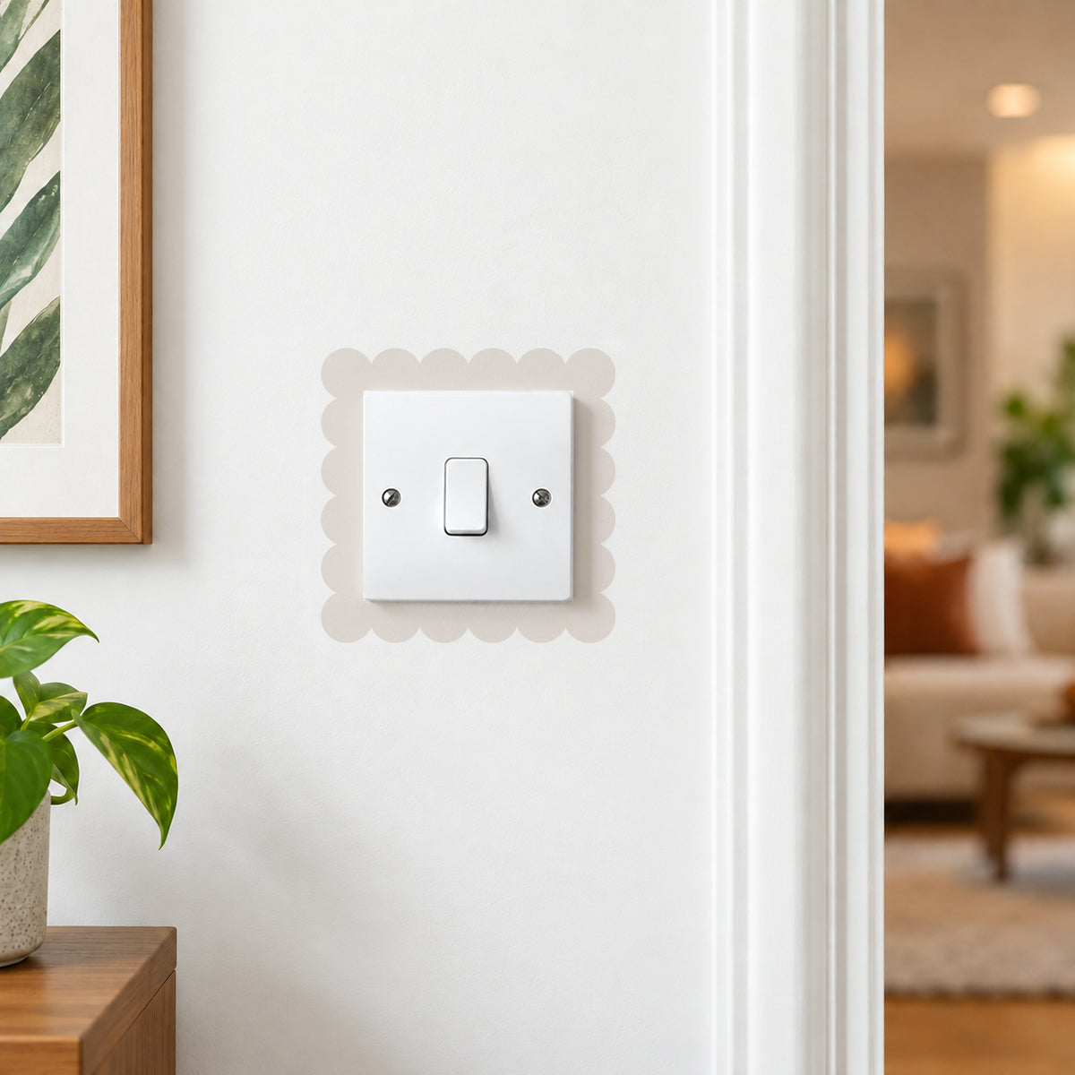 Scalloped Light Switch Border Decal Wall Sticker