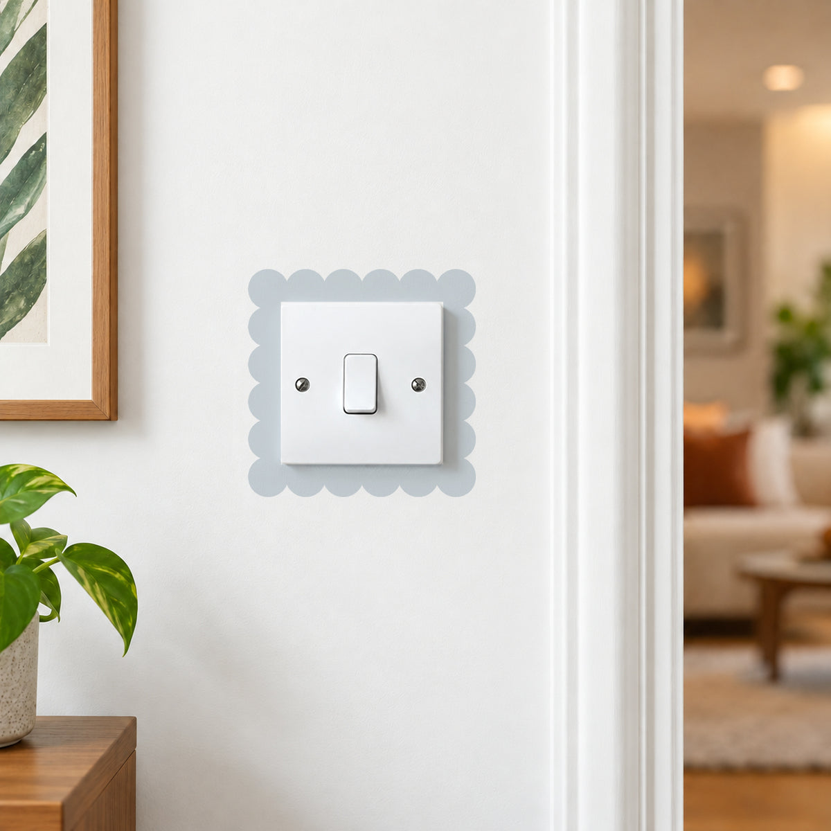 Scalloped Light Switch Border Decal Wall Sticker