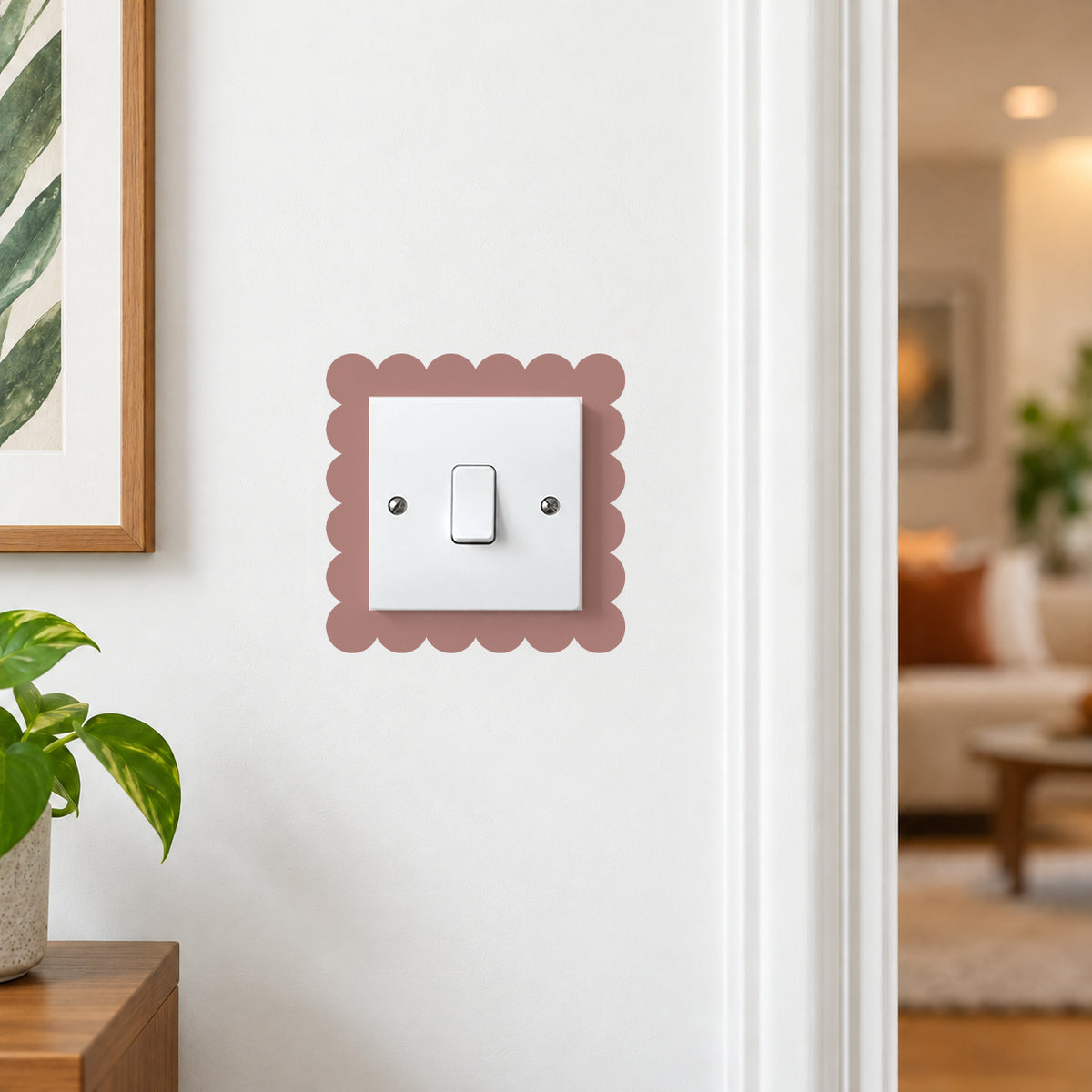Scalloped Light Switch Border Decal Wall Sticker