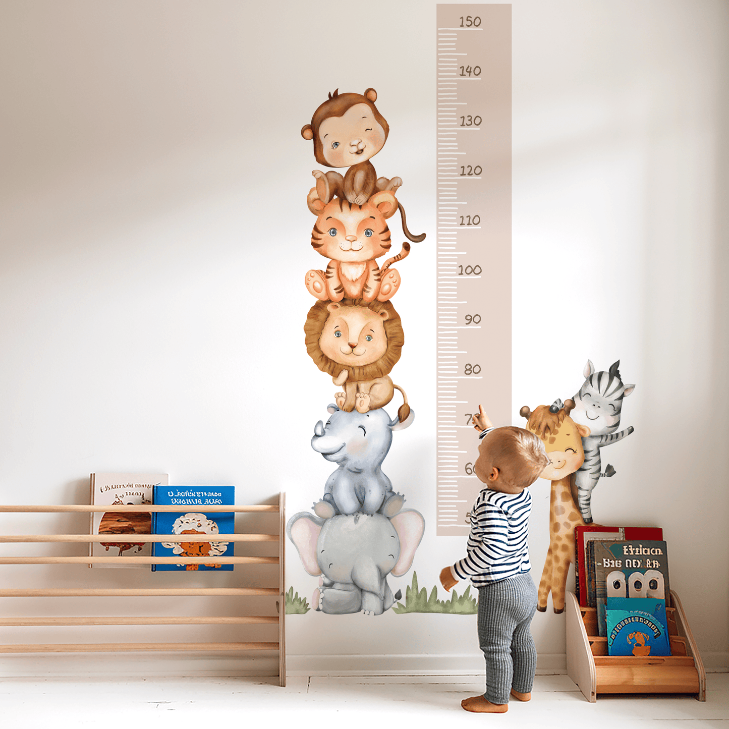 Safari Friends Height Chart Nursery Wall Sticker - Nursery Stickers